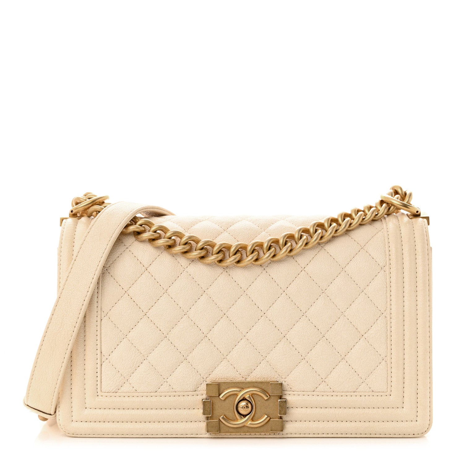 Chanel Caviar Quilted Medium Boy Flap Ivory 1 of 11