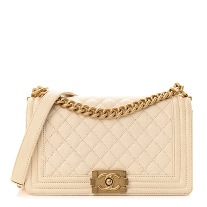 Chanel Caviar Quilted Medium Boy Flap Ivory 1 of 11