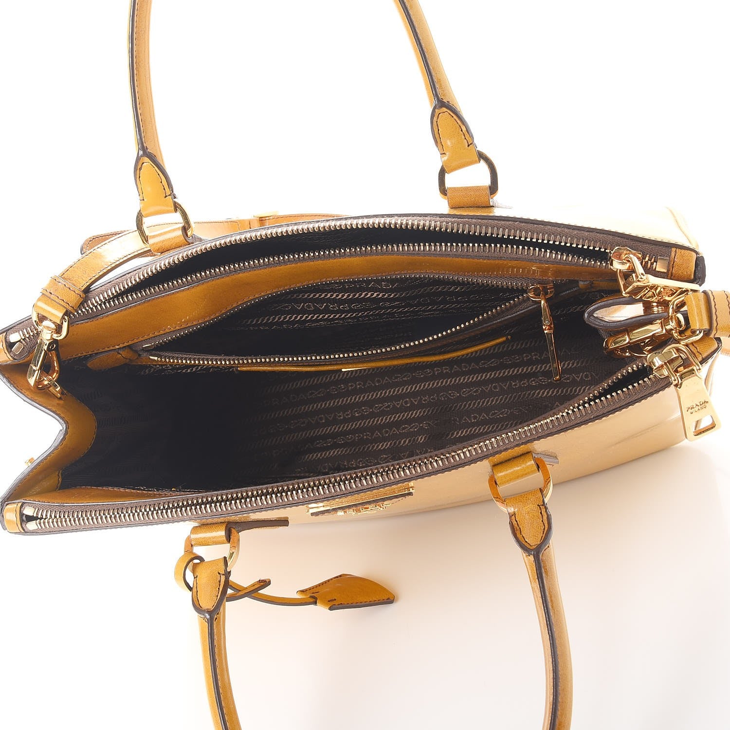 Prada Spazzolato Medium Double Zip Tote Sole Fume 6 of 13
