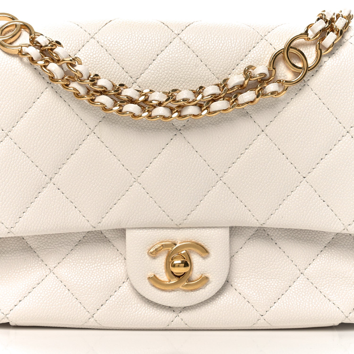 Chanel Caviar Quilted Mini CC You Flap White 8 of 11