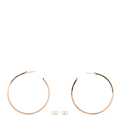 Tiffany 18K Rose Gold Extra Large T Wire Hoop Earrings 3 of 5