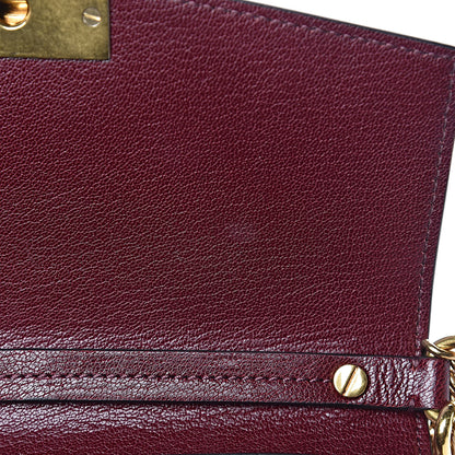 Givenchy Crinkled Patent Deerskin Suede Small GV3 Shoulder Bag Aubergine Graphite 7 of 12