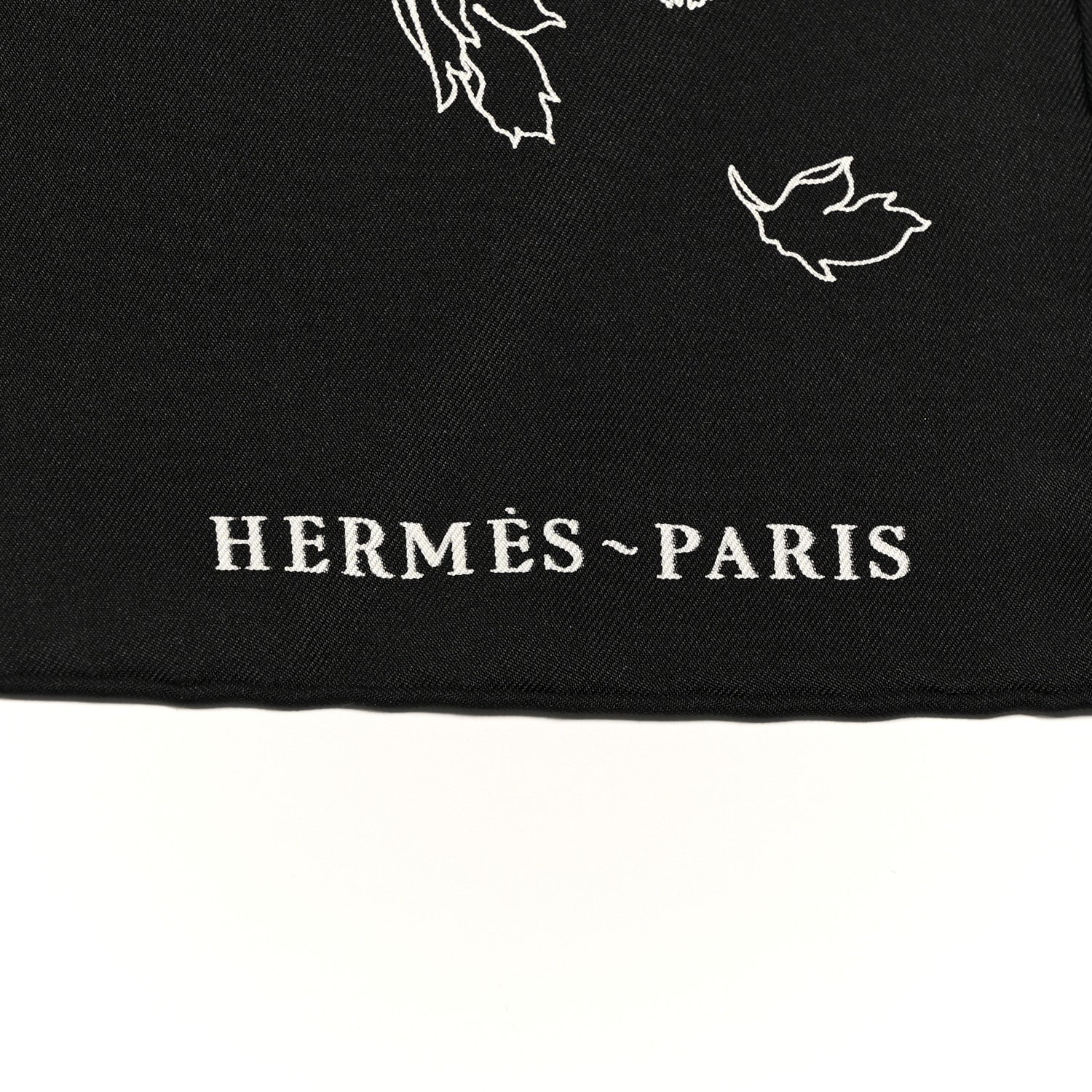 Hermes Silk Robe Legere Scarf 90 Black White 2 of 7