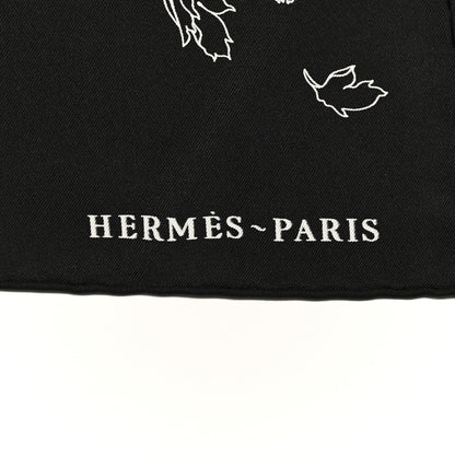 Hermes Silk Robe Legere Scarf 90 Black White 2 of 7