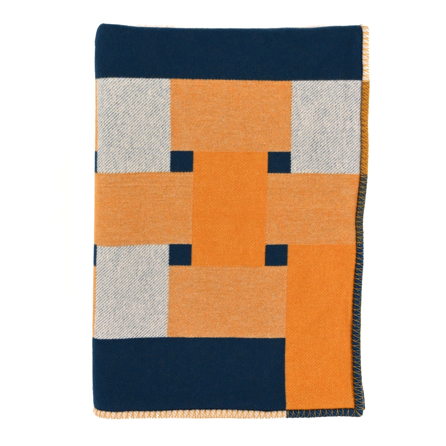 Wool Cashmere Tissage Blanket Marine