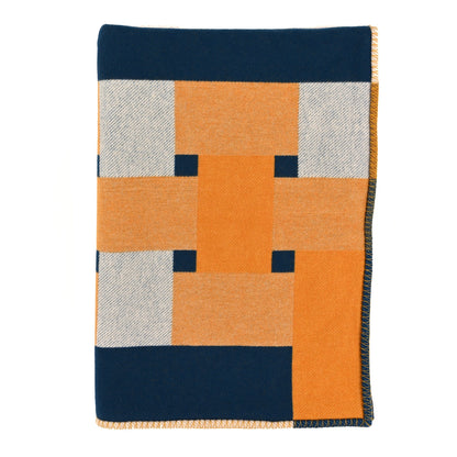 Hermes Wool Cashmere Tissage Blanket Marine 1 of 3