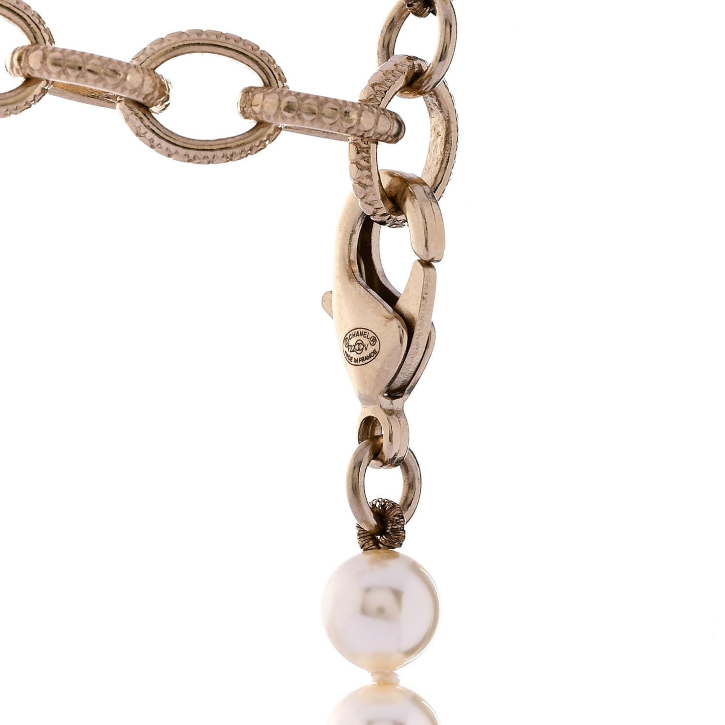 Pearl CC 100th Anniversary Necklace Light Gold