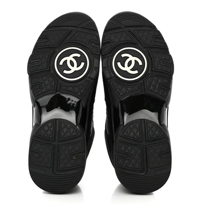 Chanel Fabric Calfskin Suede CC Sneakers 36 Black 5 of 15