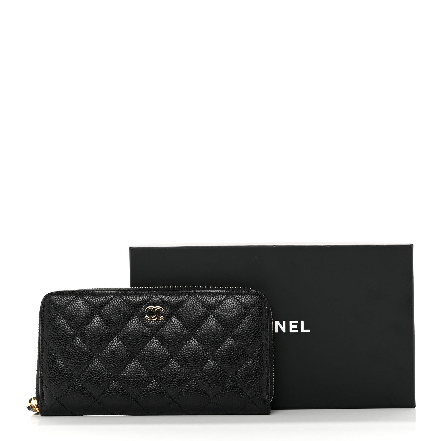 Chanel Caviar Quilted Large Gusset Zip Around Wallet Black 9 of 9