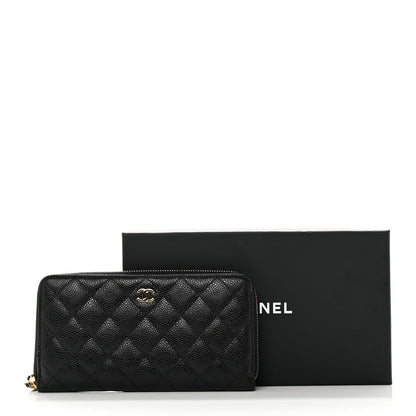 Chanel Caviar Quilted Large Gusset Zip Around Wallet Black 9 of 9