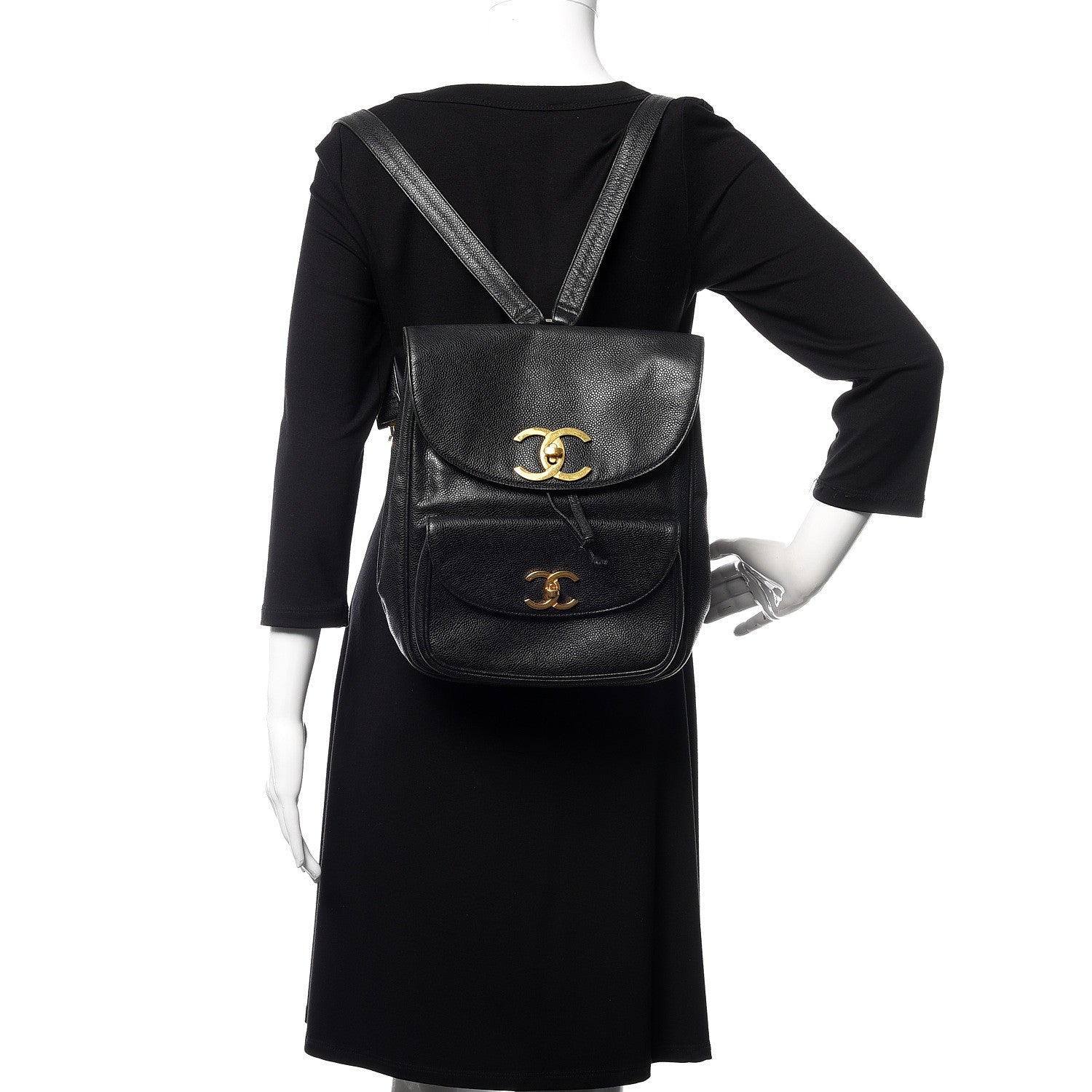 Chanel Caviar Drawstring Backpack Black 2 of 12