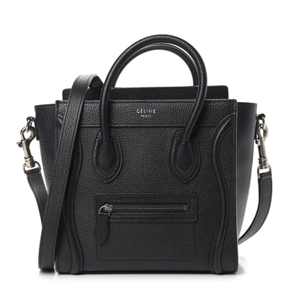 Celine Drummed Calfskin Nano Luggage Black 1 of 12