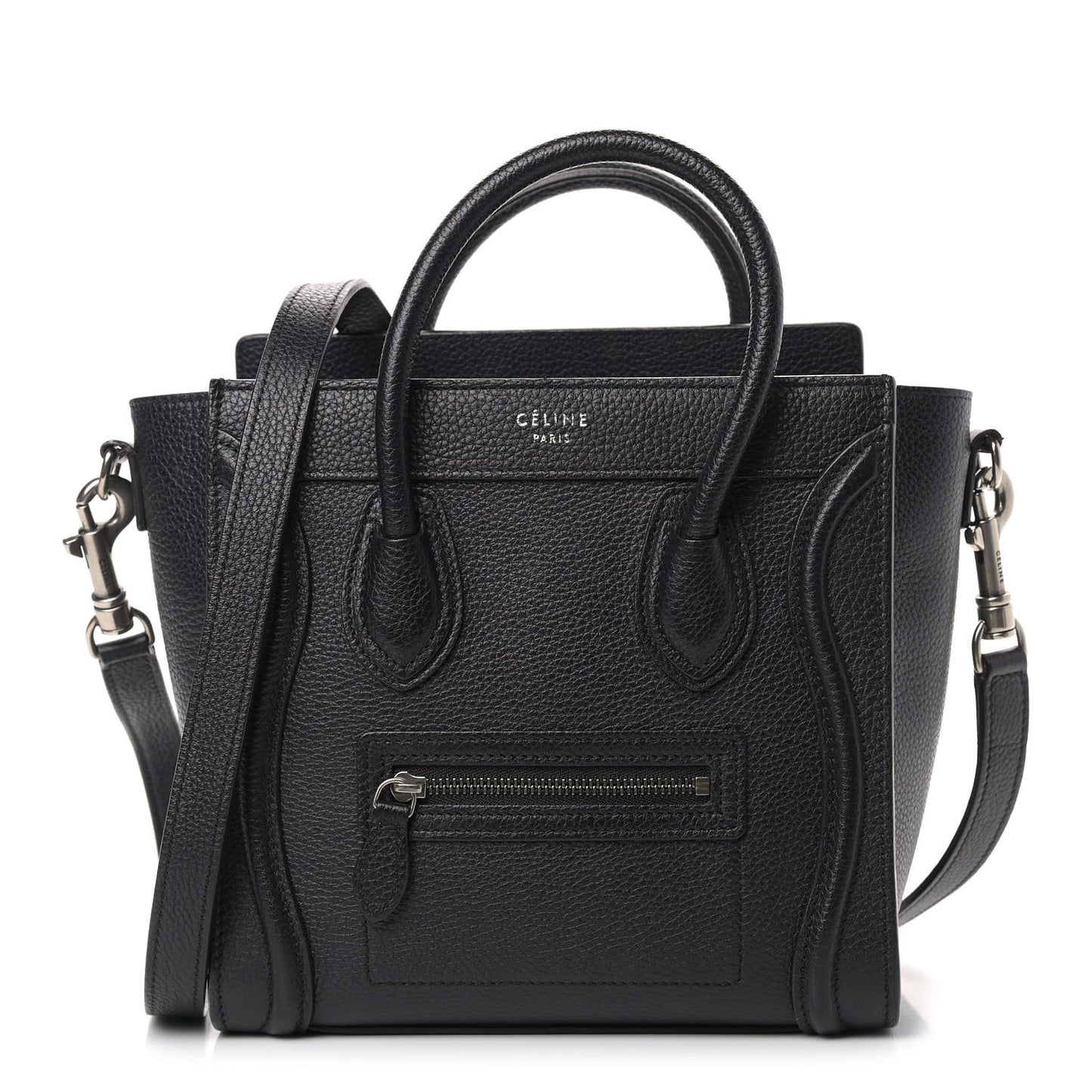 Drummed Calfskin Nano Luggage Black
