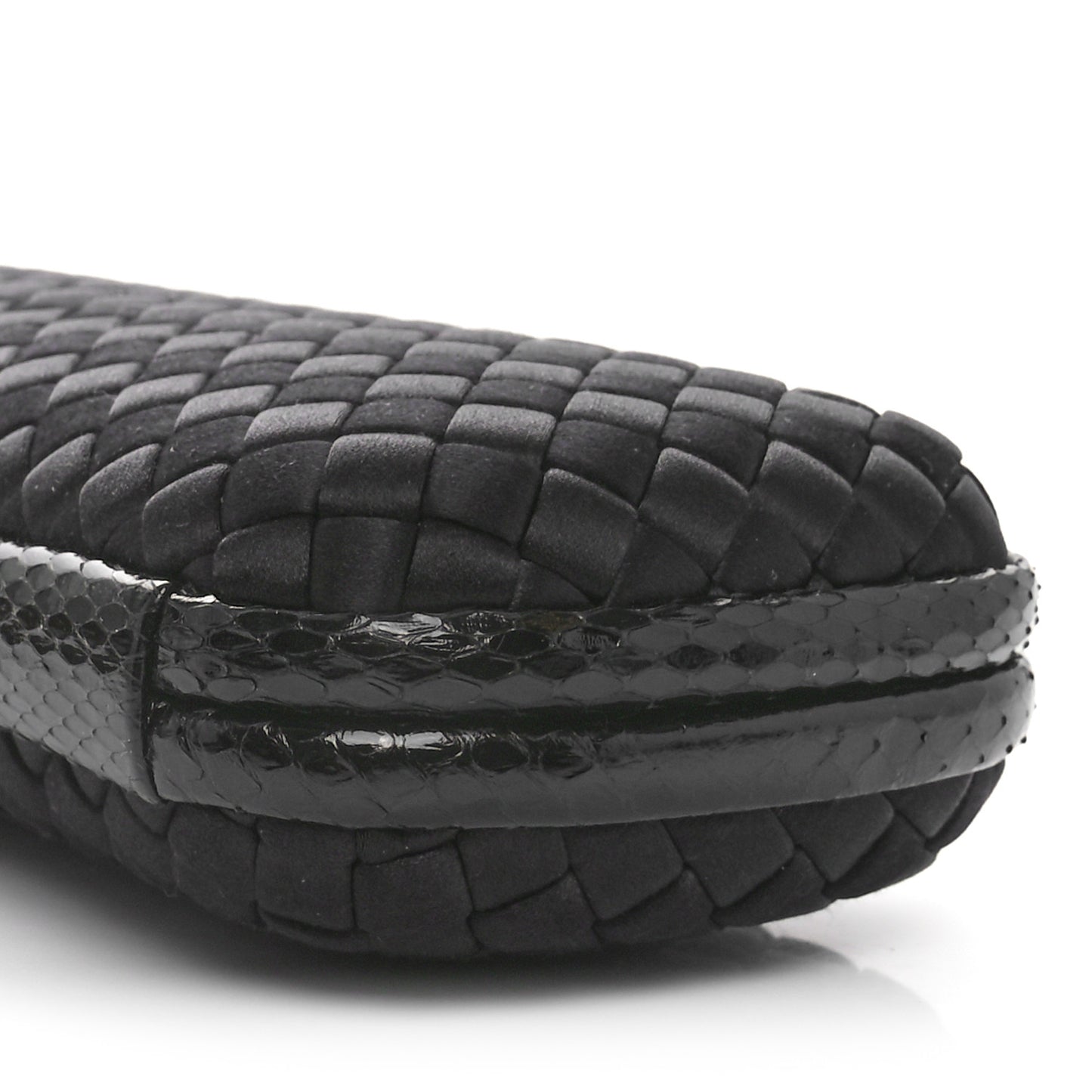 Satin Ayers Intreccio Impero Stretch Knot Clutch Black