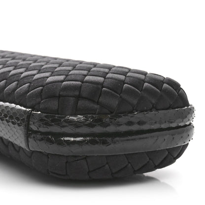 Bottega Veneta Satin Ayers Intreccio Impero Stretch Knot Clutch Black 9 of 9