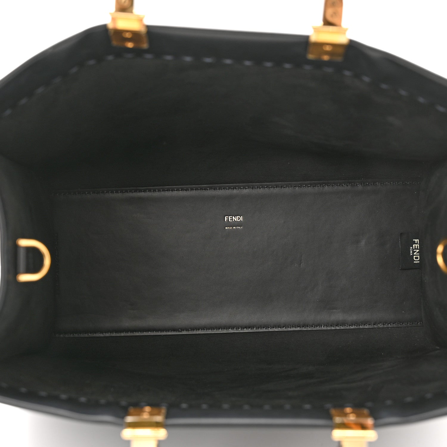 Fendi Vitello King Plexiglass Medium Fendi Sunshine Shopper Tote Black 4 of 10