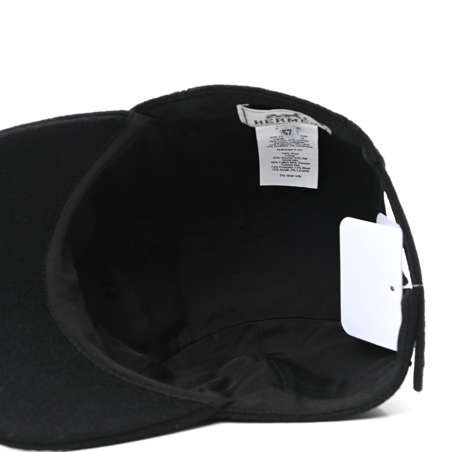 Hermes Wool Davis Varsity Hat 57 Black 7 of 8