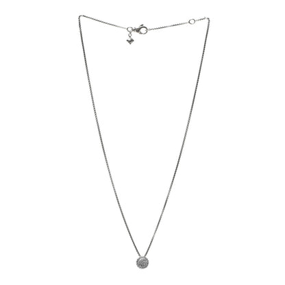 David Yurman Sterling Silver Diamond 9mm Petite Pave Pendant Necklace 3 of 5