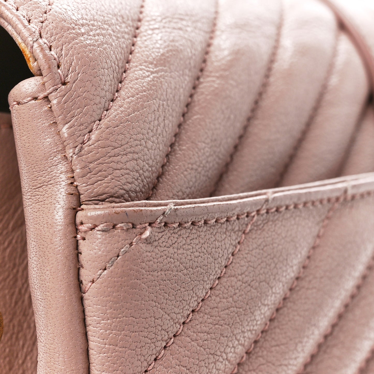 Sheepskin Matelasse Chevron Monogram Medium College Bag Rose Poudre
