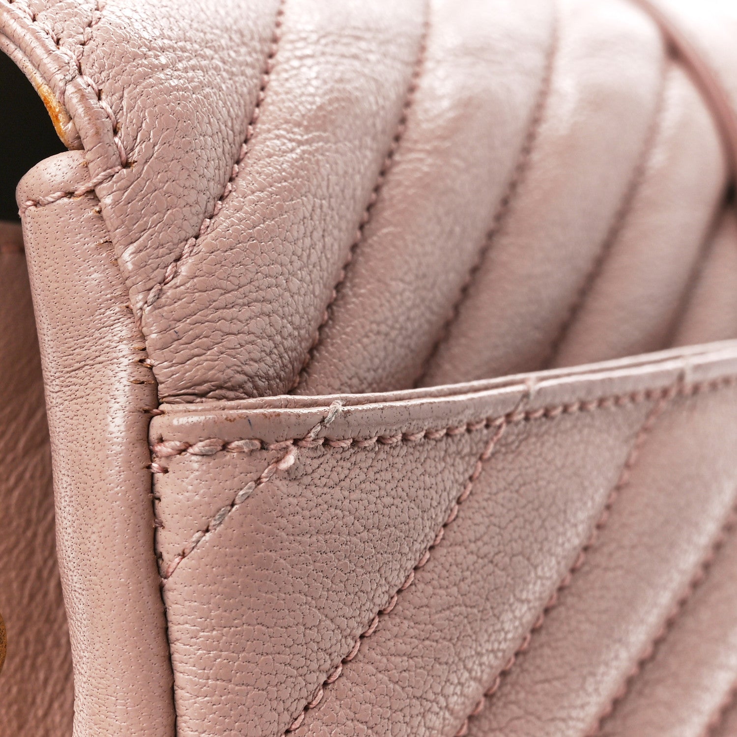 Saint Laurent Sheepskin Matelasse Chevron Monogram Medium College Bag Rose Poudre 13 of 13
