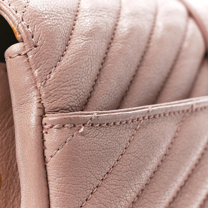 Saint Laurent Sheepskin Matelasse Chevron Monogram Medium College Bag Rose Poudre 13 of 13