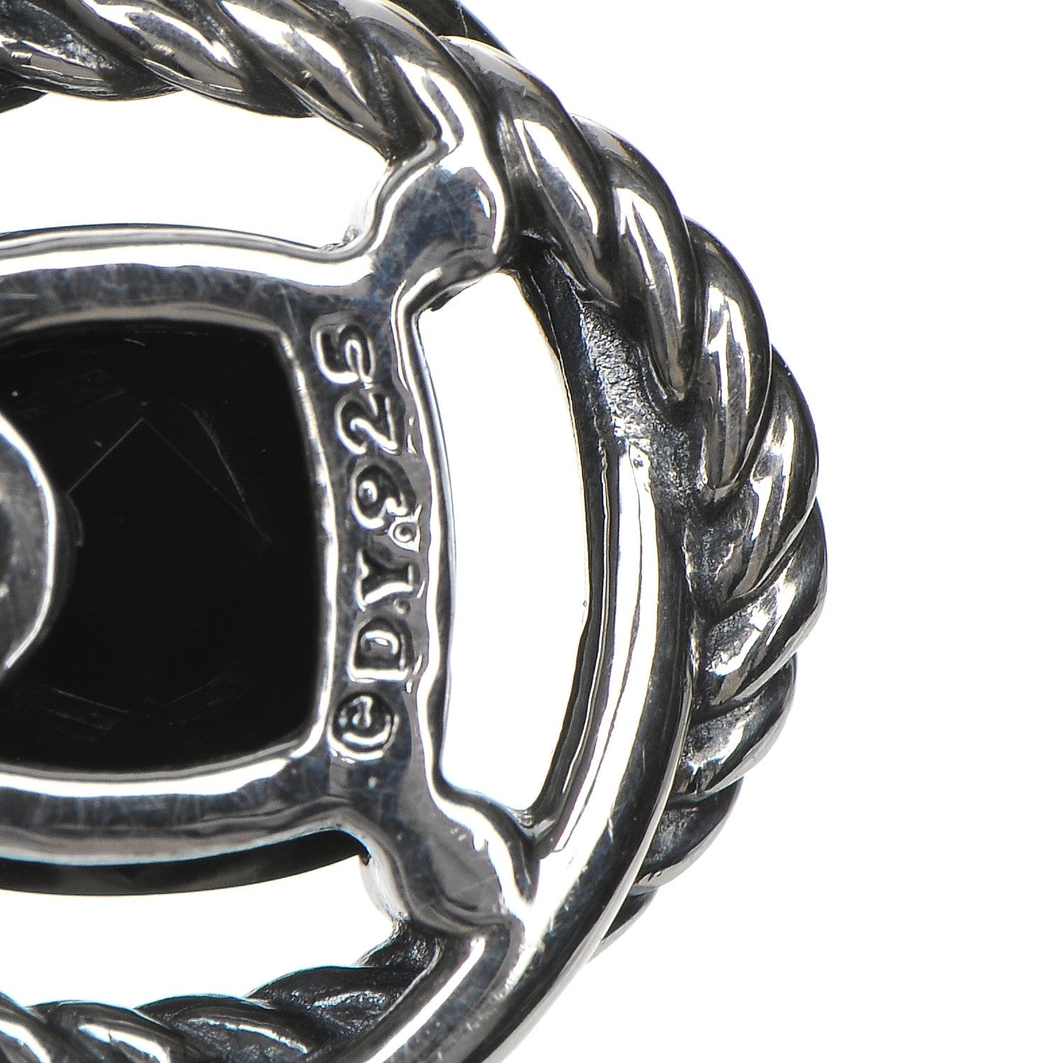 David Yurman Sterling Silver Black Onyx 7mm Infinity Earrings 4 of 4