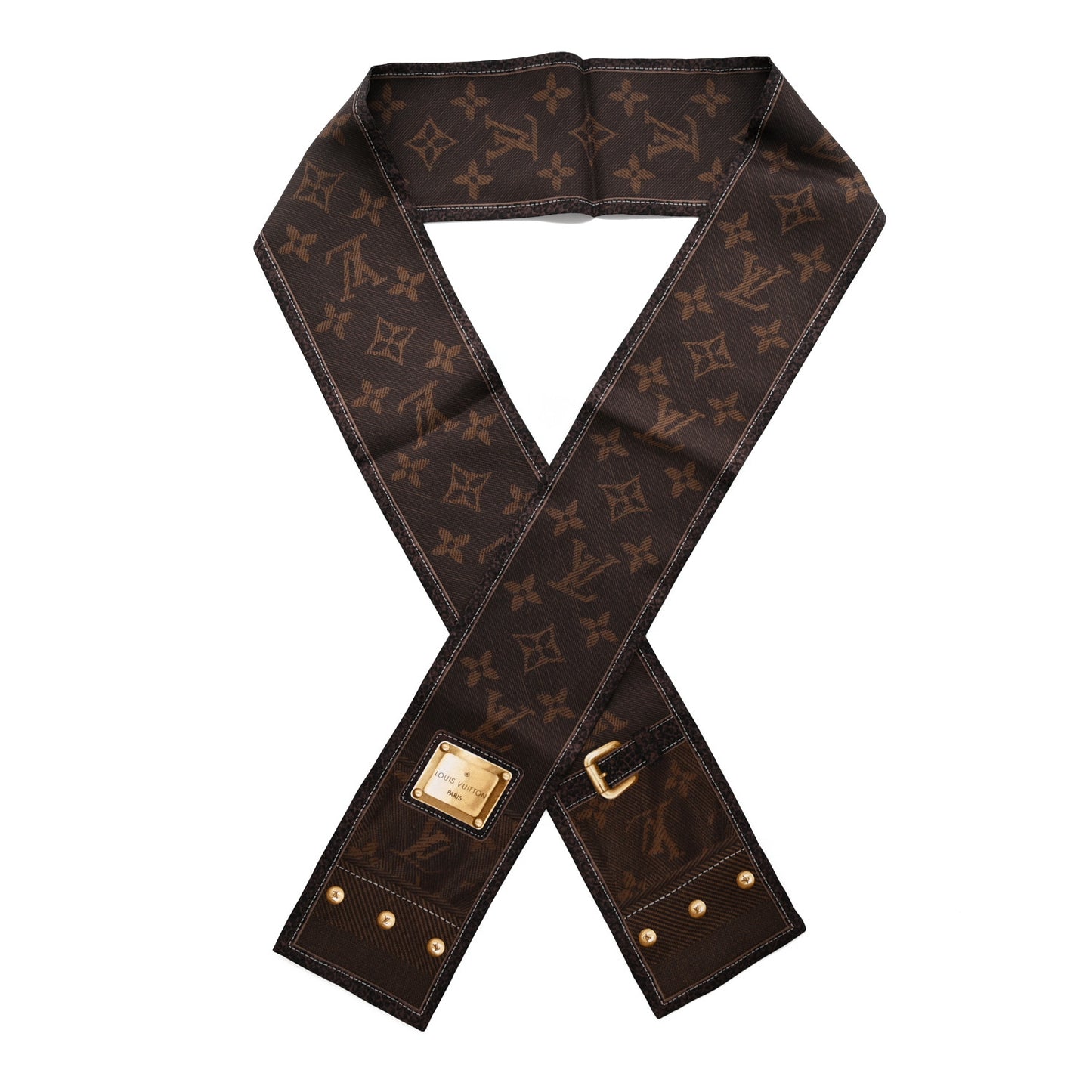 Silk Monogram New Denim Bandeau Ebene