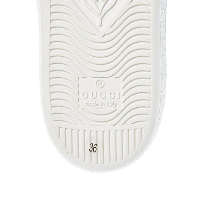 Gucci Calfskin Ayers Bee Embroidered Womens Ace Sneakers 36 White Green 9 of 20