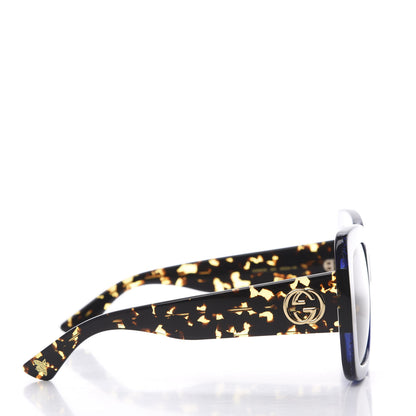 Gucci Square Frame GG0083S Sunglasses Glitter Blue Havana Brown 3 of 7