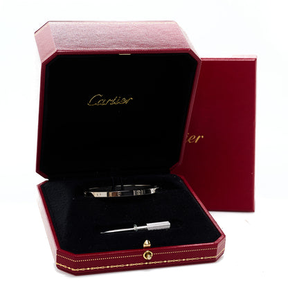 Cartier 18K White Gold Small LOVE Bracelet 17 9 of 9
