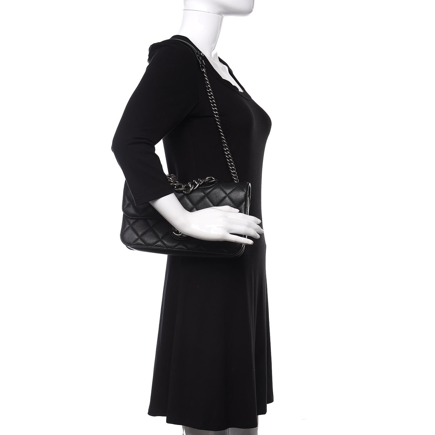 Chanel Goatskin Quilted Medium Perfect Edge Flap Black 2 of 11