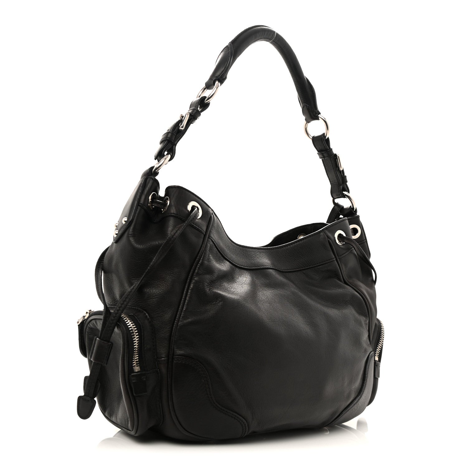 Prada Nappa Shopping Satchel Black 2 of 12