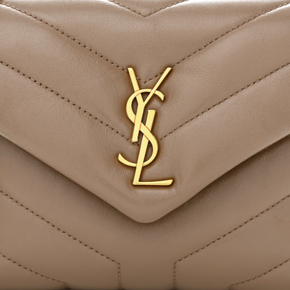 Saint Laurent Calfskin Y Quilted Monogram Toy Loulou Crossbody Bag Taupe 9 of 13