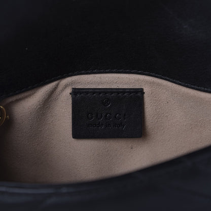Gucci Calfskin Matelasse Super Mini GG Marmont Shoulder Bag Black 8 of 10