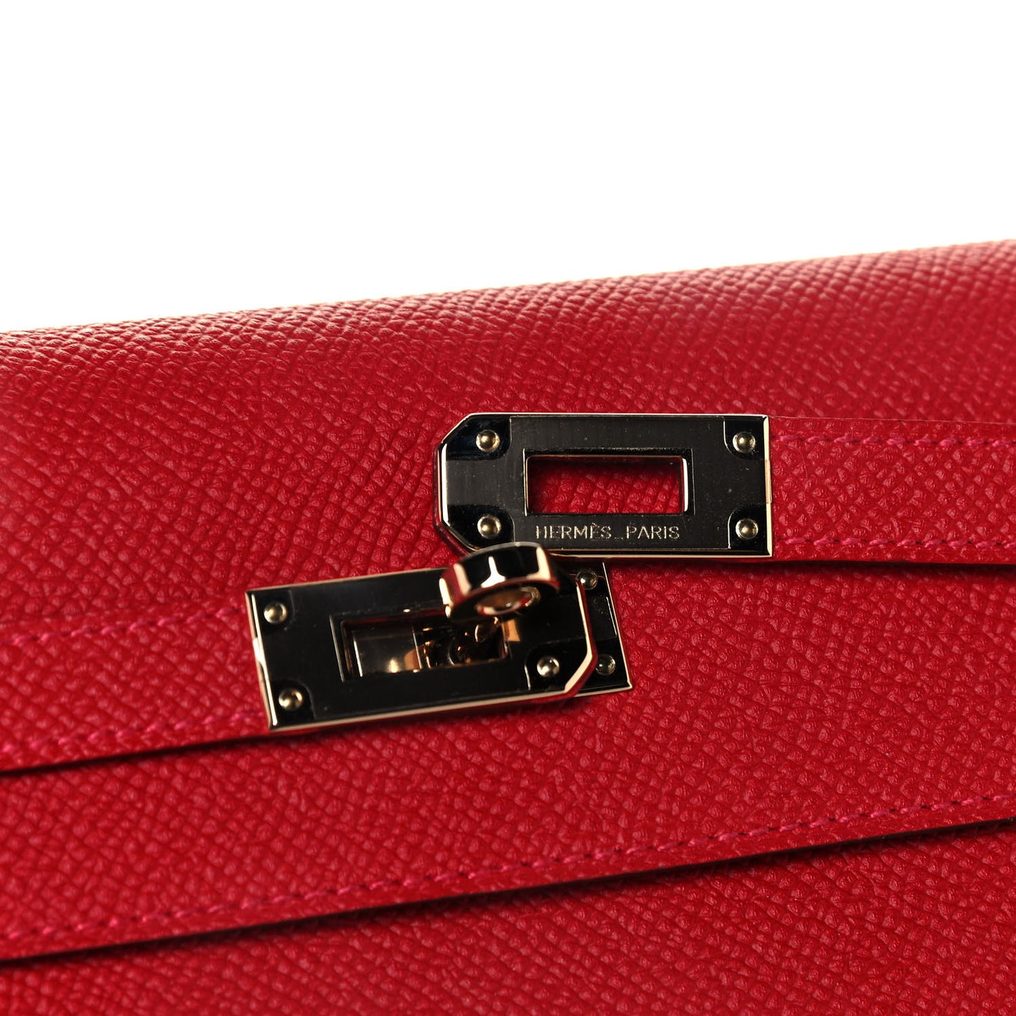 Epsom Kelly Longue Wallet Rouge Casaque