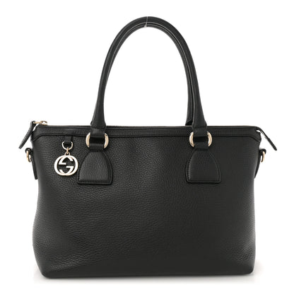 Gucci Dollar Calfskin GG Charm Satchel Black 1 of 10