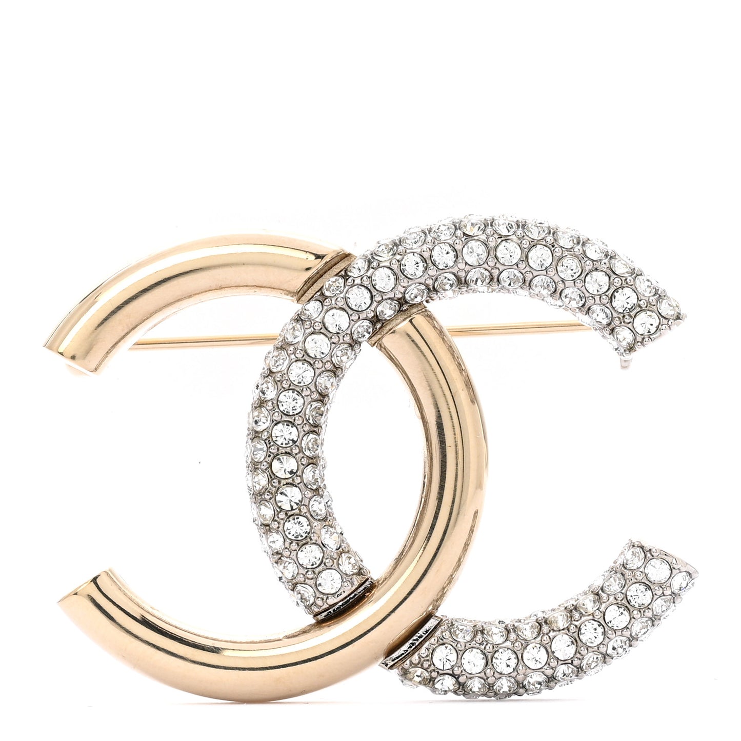 Crystal CC Brooch Light Gold Light Gold