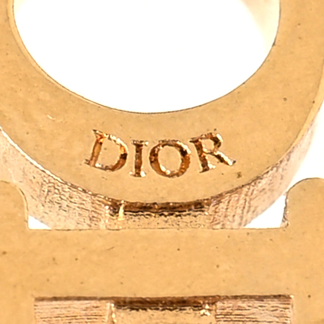 Christian Dior Crystal Dio(r)evolution Logo Hoop Drop Earrings Gold 4 of 5