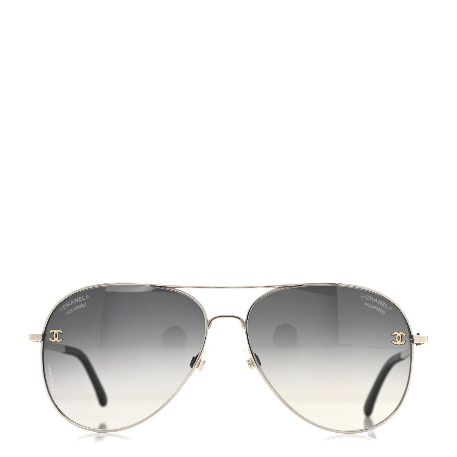 Chanel Metal Polarized Aviator CC Sunglasses 4189-T-Q Gold 2 of 9