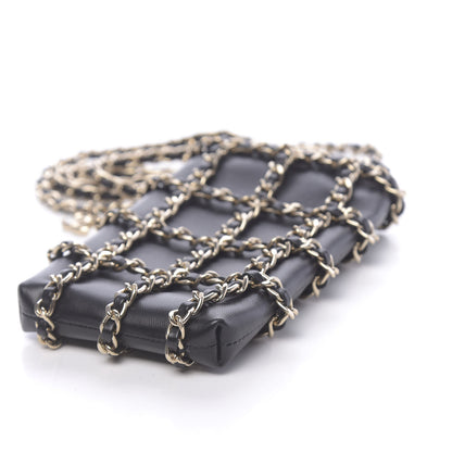 Chanel Lambskin Tech Me Out Clutch With Chain Black 10 of 12