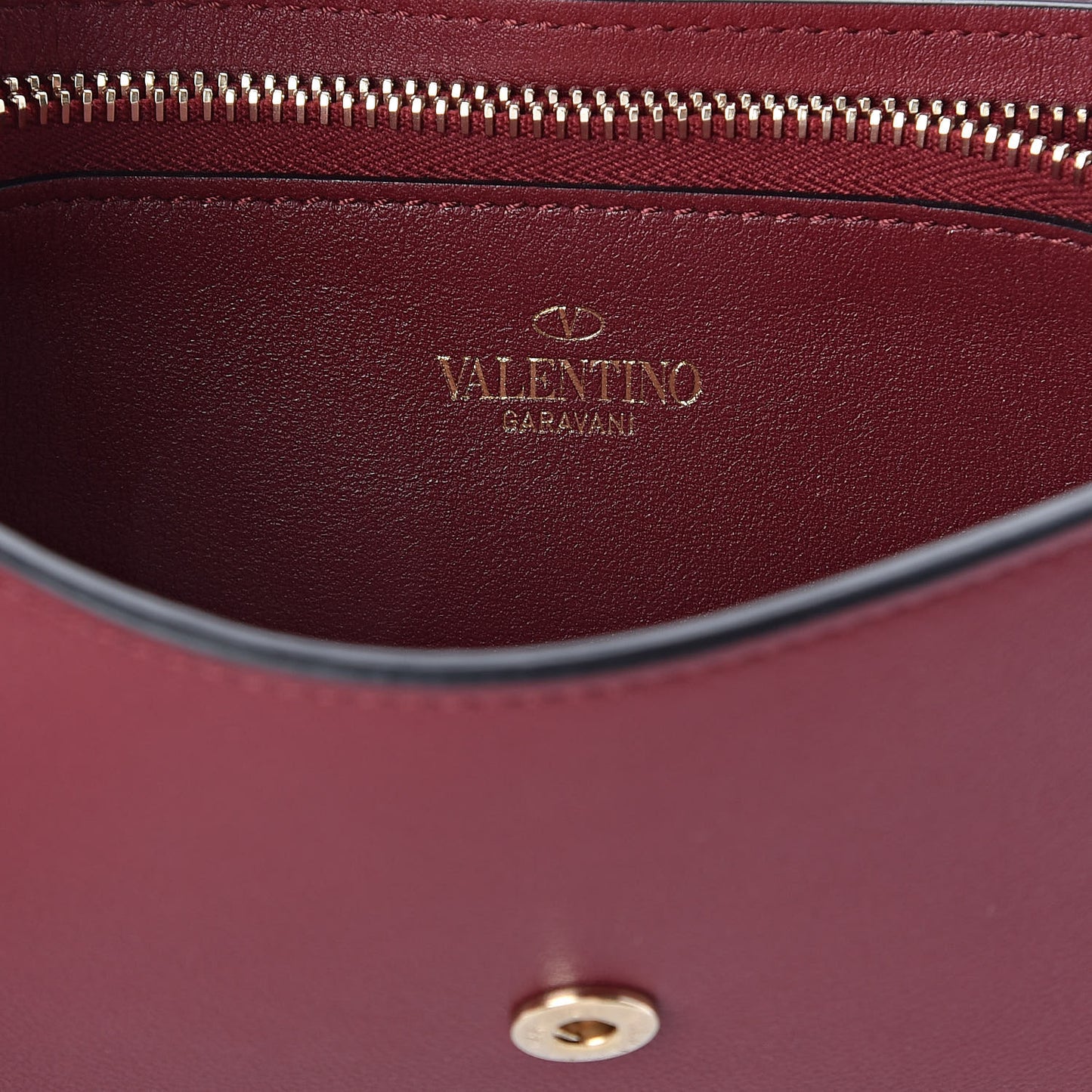 Calfskin Rockstud Phone Case With Chain Rubino