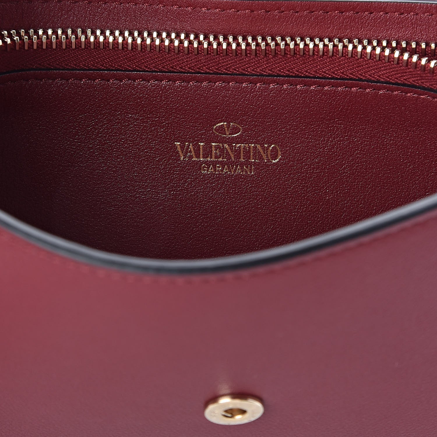 Valentino Garavani Calfskin Rockstud Phone Case With Chain Rubino 6 of 7