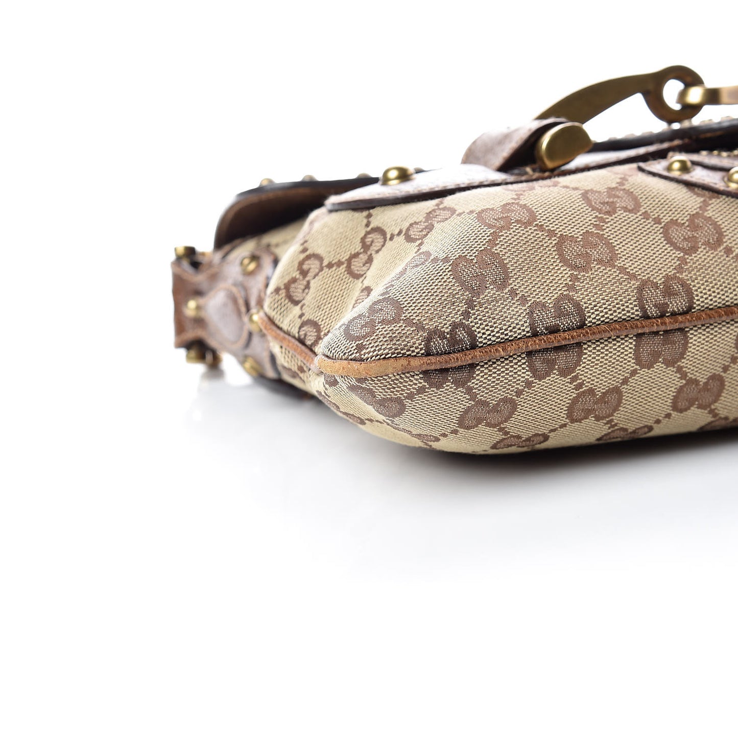 Monogram Studded Pelham Runway Flap Bag Brown