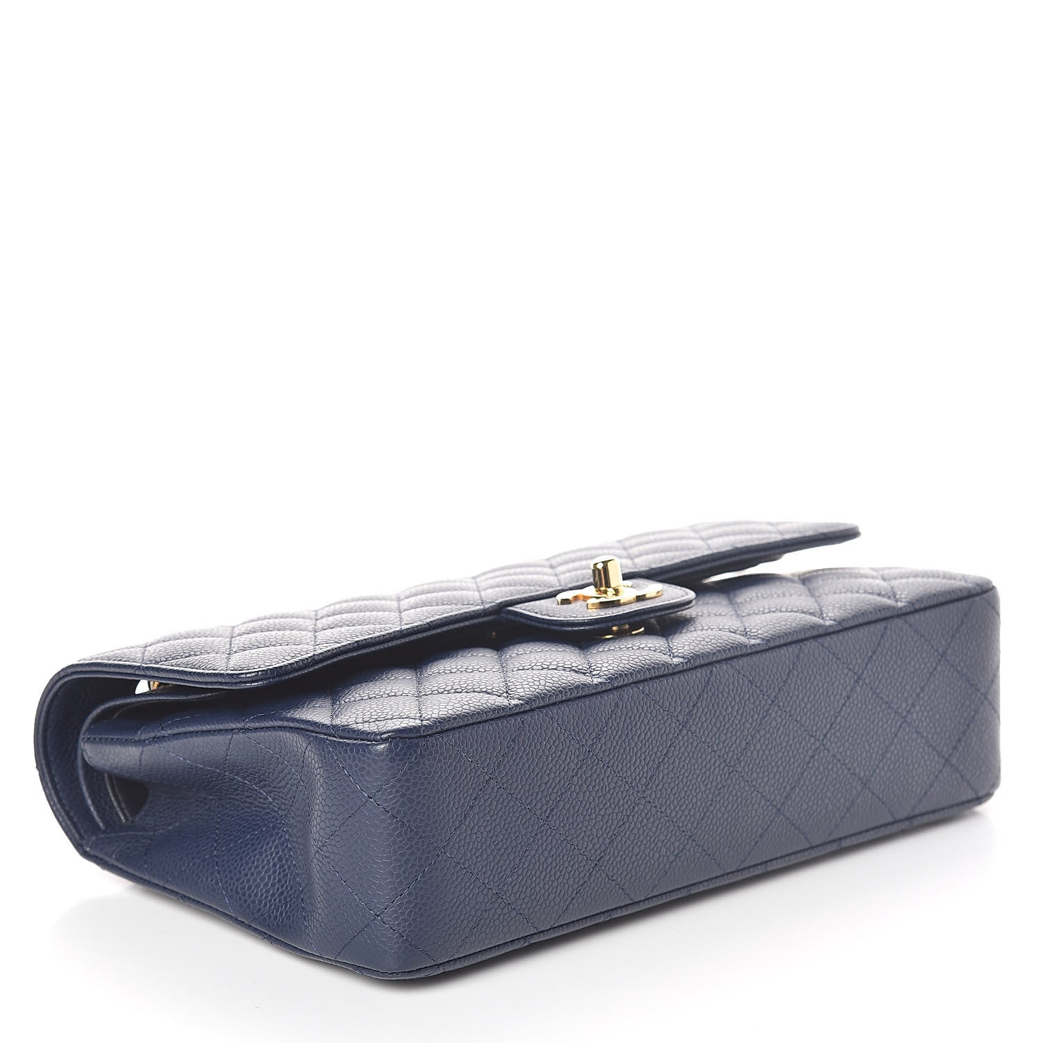 Chanel Caviar Quilted Medium Double Flap Dark Blue 4 of 10