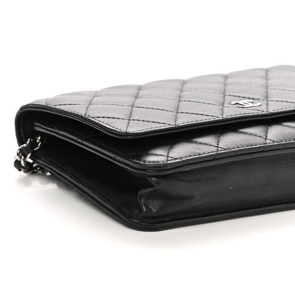 Chanel Lambskin Quilted Wallet On Chain WOC Black 10 of 14