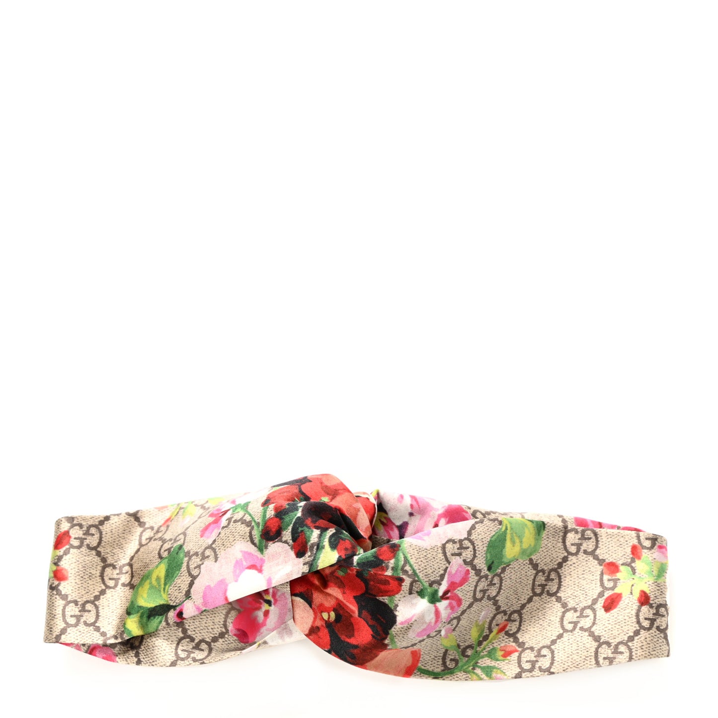 Silk Monogram Blooms Print Headband Antique Rose