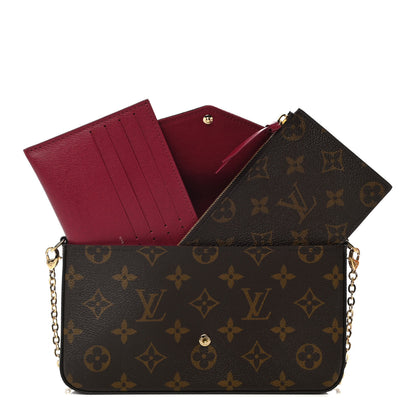 Louis Vuitton Monogram Pochette Felicie Chain Wallet Fuchsia 3 of 10