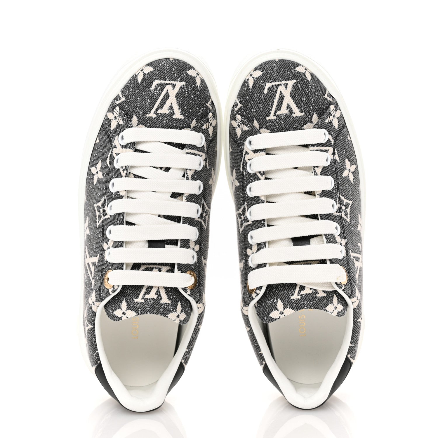 Louis Vuitton Denim Monogram Time Out Sneakers 36 2 of 11