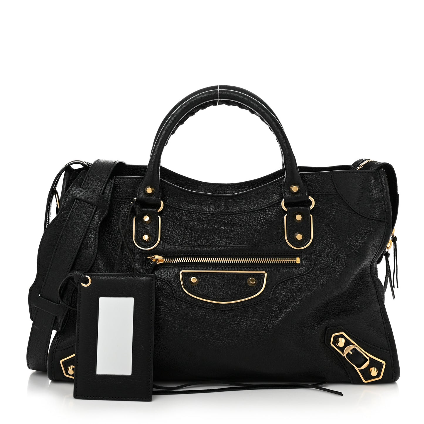 Chevre Gold Metallic Edge Hardware City Black