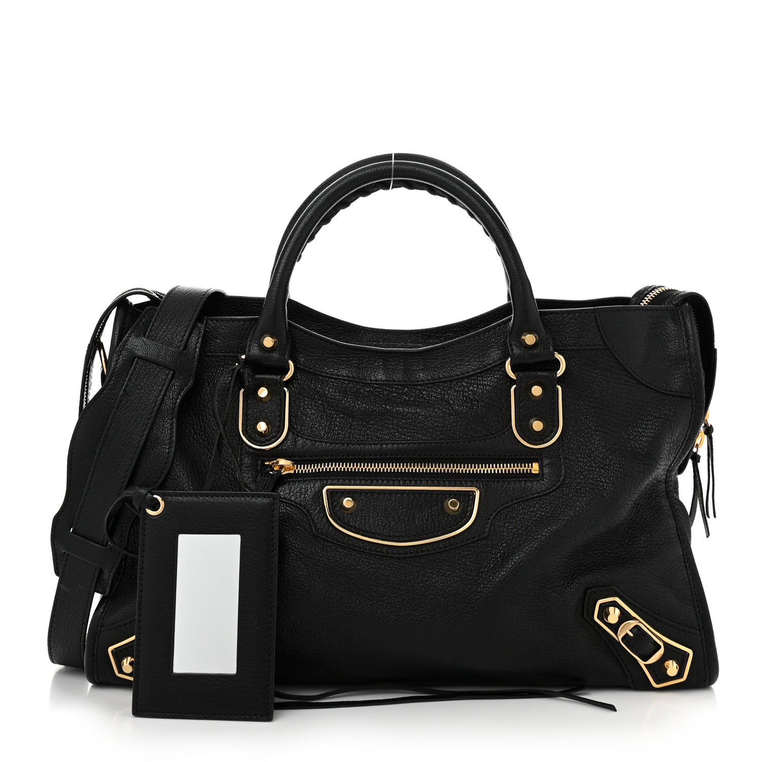 Balenciaga Chevre Gold Metallic Edge Hardware City Black 3 of 12